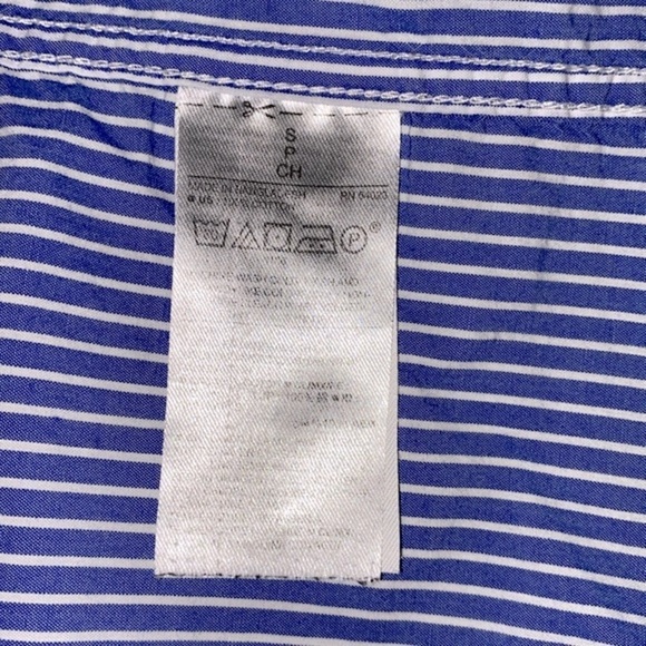 Old Navy blue striped slim fit button down shirt size small - Picture 5 of 8